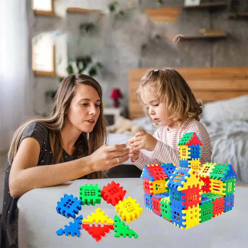 Colorful waffle building blocks on bright background, representing the toys category at Highshard